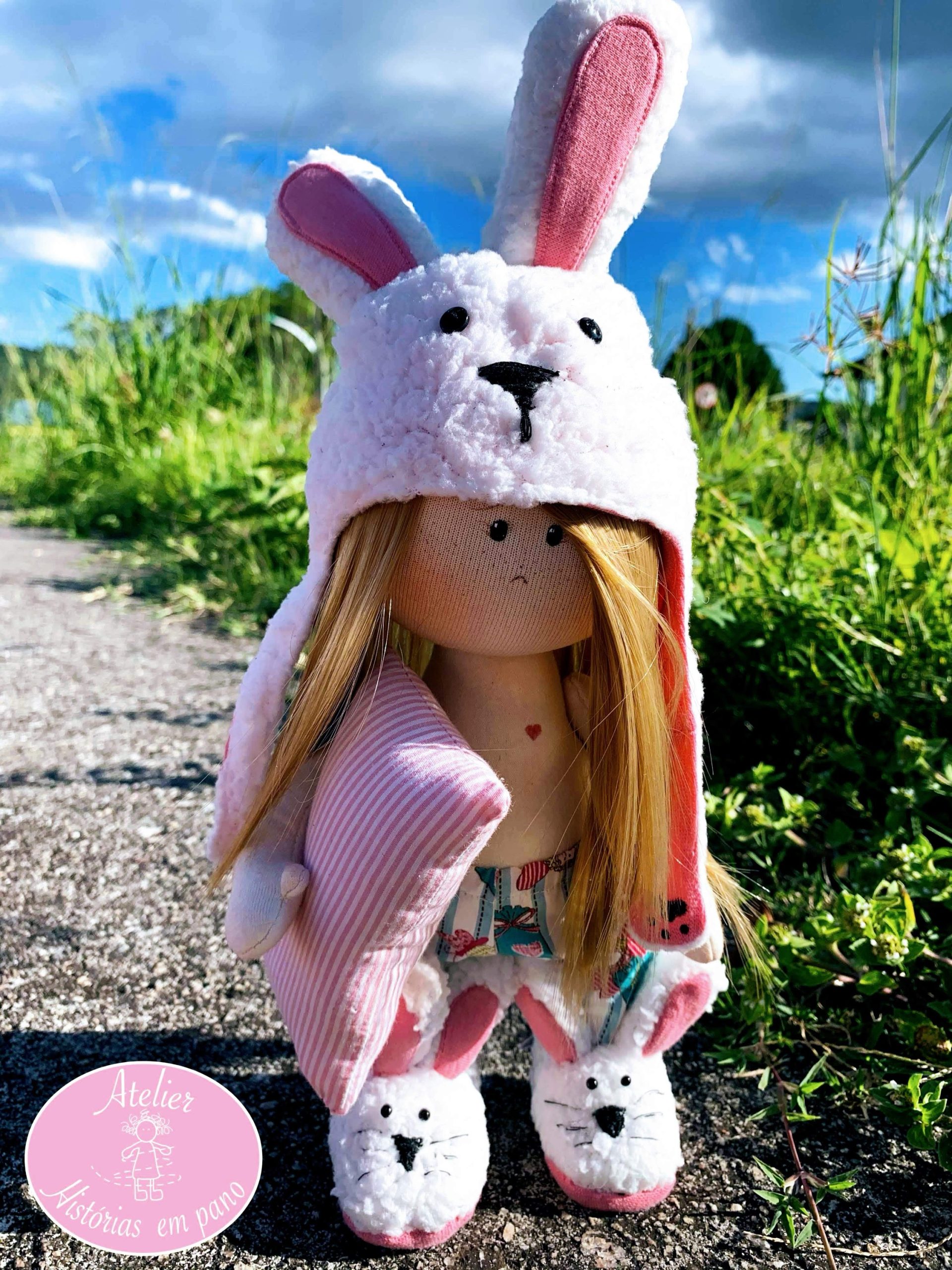 🐰 Molde Digital – Touquinha de Coelho para Bonecas - Imagem 3